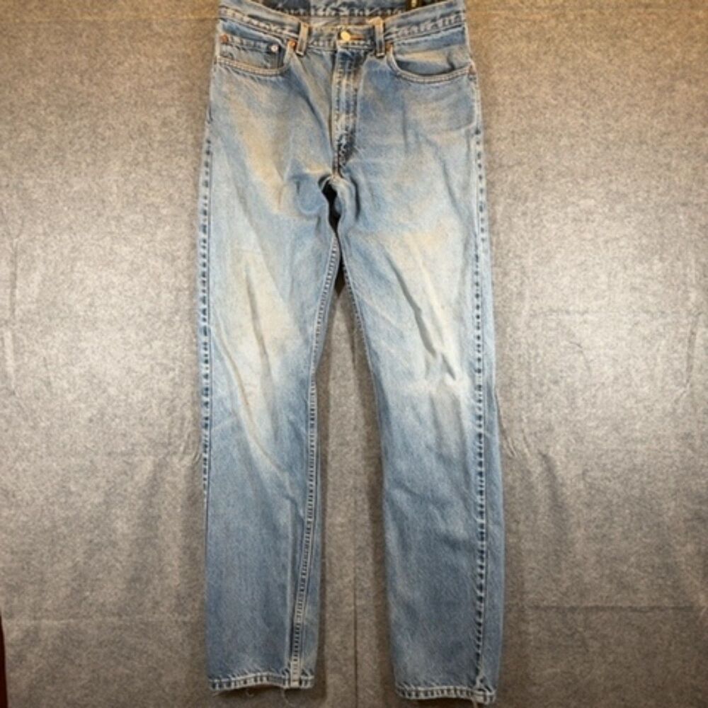 Levi's 505 Straight Leg Jeans - Light Wash Blue - 33x36